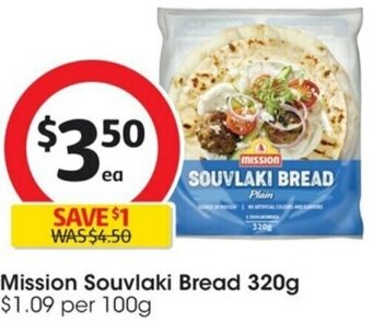 Coles Mission Souvlaki Bread 320g offer