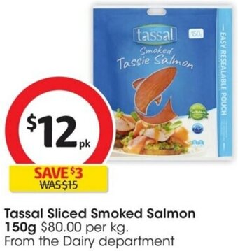Coles Tassal Sliced Smoked Salmon 150g offer