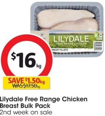 Coles Lilydale Free Range Chicken Breast Bulk Pack offer