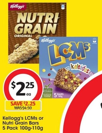 Coles Kellogg's LCMs or Nutri Grain Bars 5 Pack 100g-110g offer