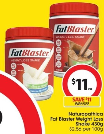 Coles Naturopathica Fat Blaster Weight Loss Shake 430g offer