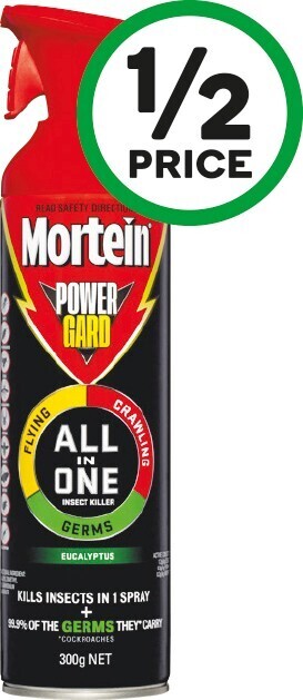 Woolworths Mortein Powergard All In One 300g or Crawling Insect Killer 350g offer