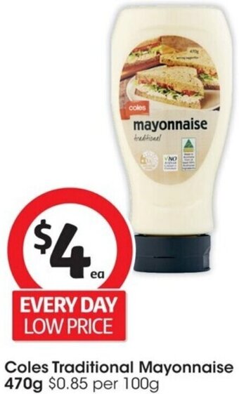 Coles Traditional Mayonnaise 470g