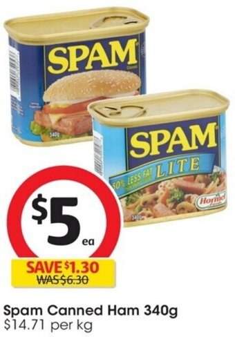 Coles Spam Canned Ham 340g offer