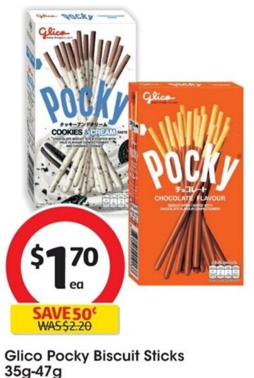 Glico Pocky Biscuit Sticks 35g47g offer at Coles