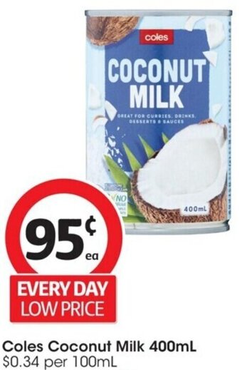 Coles Coles Coconut Milk 400mL offer