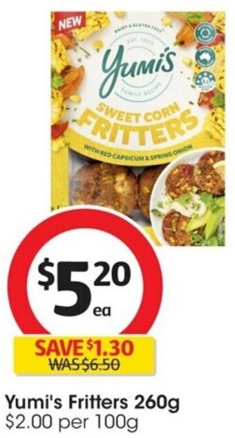 Coles Yumi's Fritters 260g offer