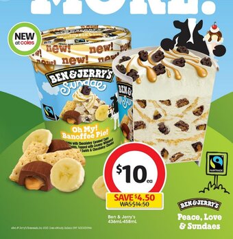 Coles Ben & Jerry's 436mL-458mL offer