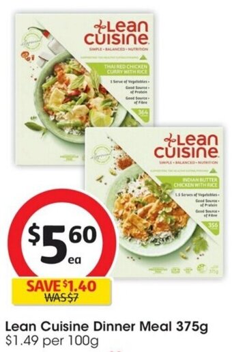 Coles Lean Cuisine Dinner Meal 375g offer