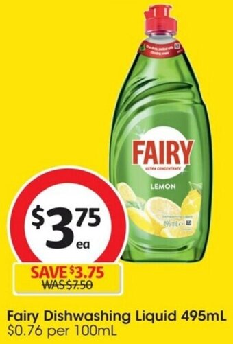 Coles Fairy Dishwashing Liquid 495mL offer