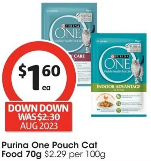 Purina One Pouch Cat Food 70g offer at Coles