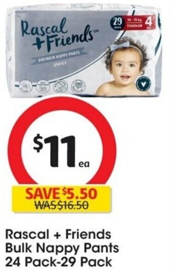 Coles Rascal + Friends Bulk Nappy Pants 24 Pack-29 Pack offer