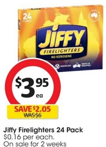 Coles Jiffy Firelighters 24 Pack offer