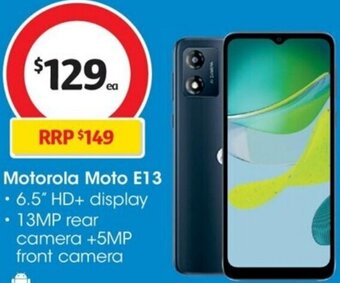 Coles Motorola Moto E13 offer