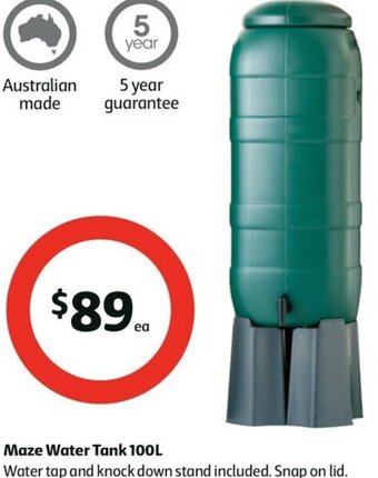 Coles Maze Water Tank 100L offer