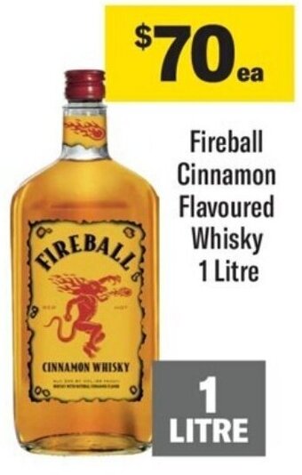 Coles Fireball Cinnamon Flavoured Whisky 1 Litre offer