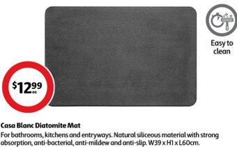 Coles Casa Blanc Diatomite Mat offer