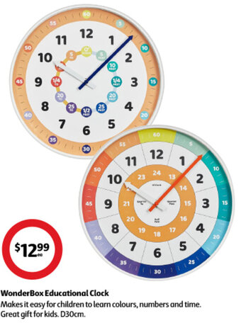 Coles WonderBox Educational Clock offer
