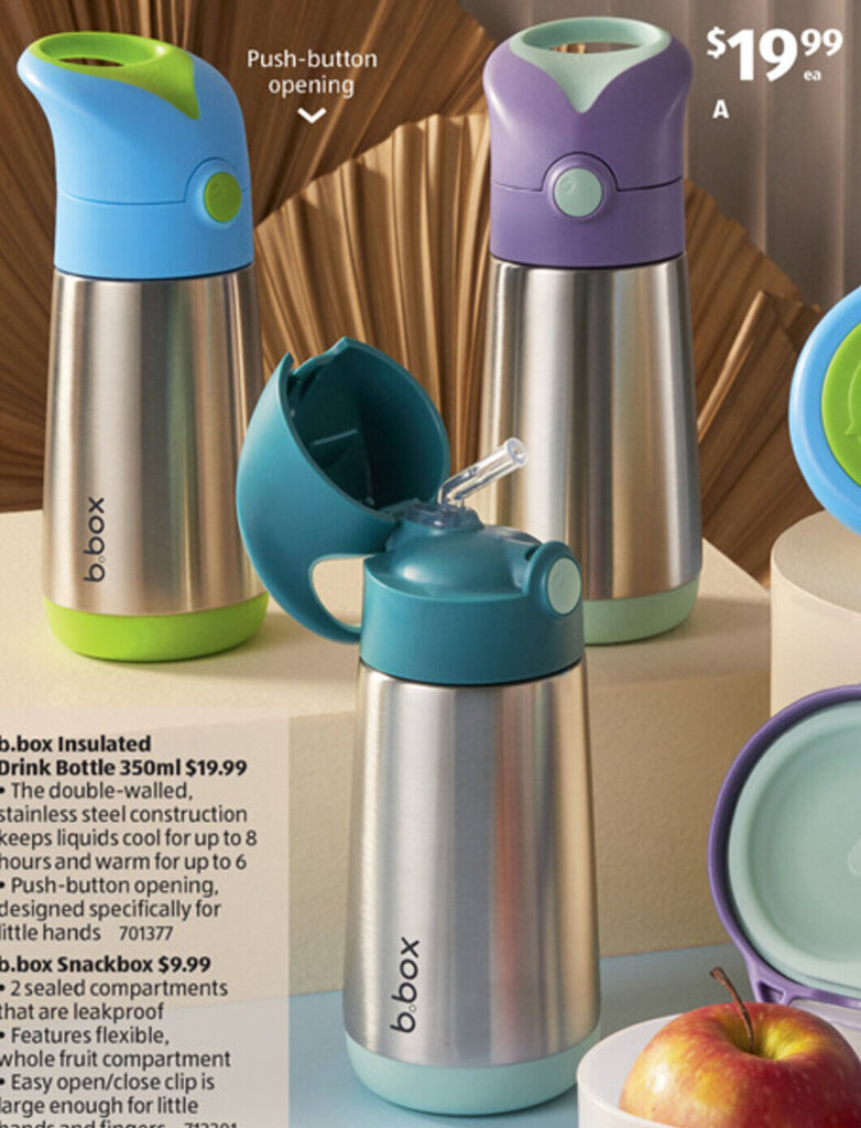 b.box Insulated Drink Bottle 350ml offer at ALDI