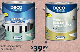 ALDI Outdoor Paint 4L or D 3 in 1 Primer, Sealer and Undercoat 4L offer