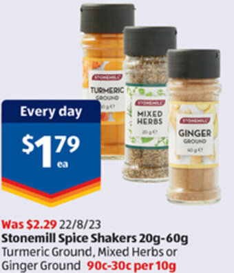 ALDI Stonemill Spice Shakers 20g-60g offer