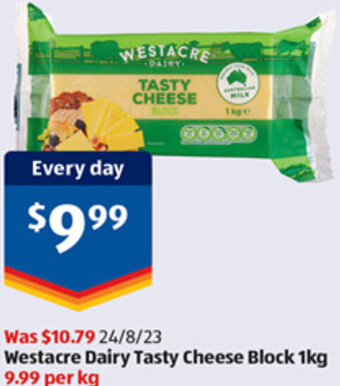 ALDI Westacre Dairy Tasty Cheese Block 1kg offer