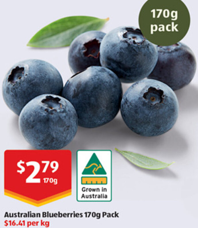 Australian Blueberries 170g Pack offer at ALDI
