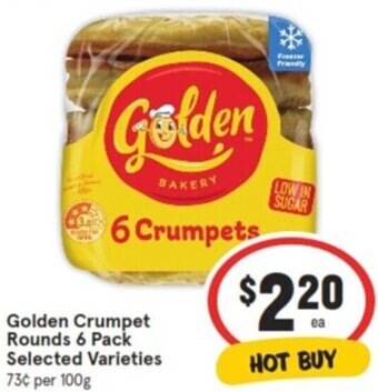 IGA Golden Crumpet Rounds 6 Pack Selected Varieties offer