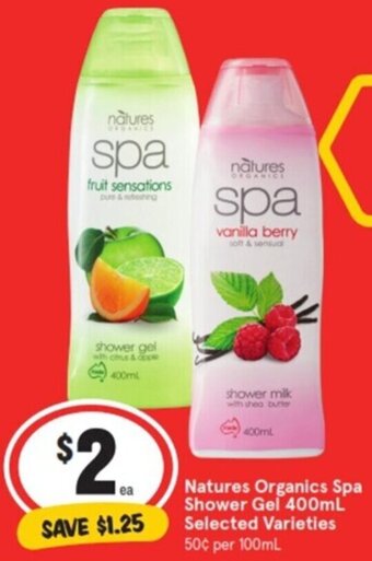 IGA Natures Organics Spa Shower Gel 400mL offer