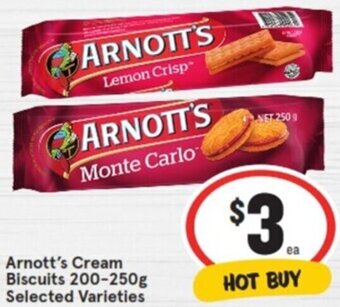 IGA Arnott's Cream Biscuits 200-250g Selected Varieties offer