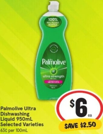 IGA Palmolive Ultra Dishwashing Liquid 950mL Selected Varieties offer