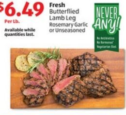 ALDI Fresh Butterflied Lamb Leg offer