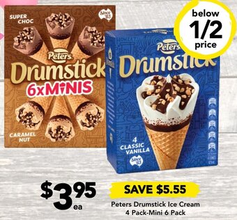 Drakes Peters Drumstick Ice Cream 4 Pack-Mini 6 Pack offer
