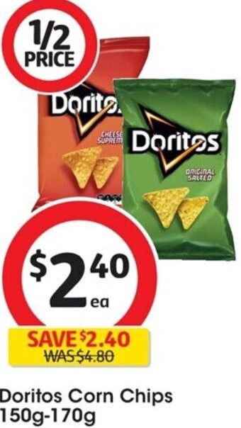 Coles Doritos Corn Chips 150g-170g offer