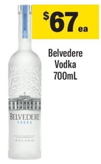 Coles Belvedere Vodka 700mL offer