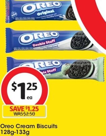 Coles Oreo Cream Biscuits 128g-133g offer