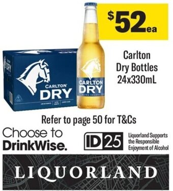 Coles Carlton Dry Bottles 24x330mL offer