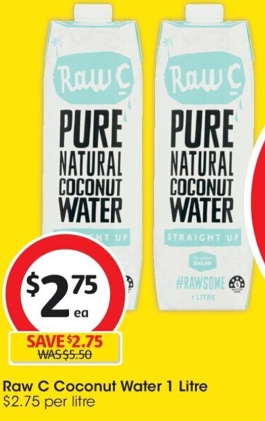 Raw C Coconut Water 1 Litre offer at Coles