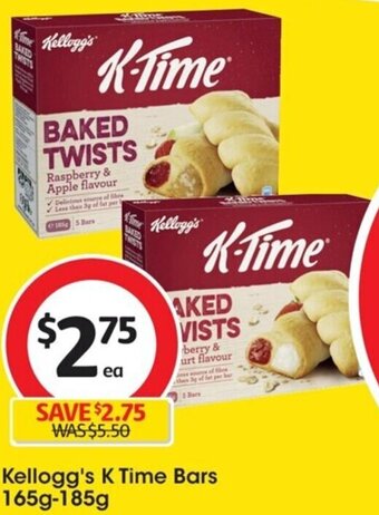 Coles Kellogg's K Time Bars 165g-185g offer