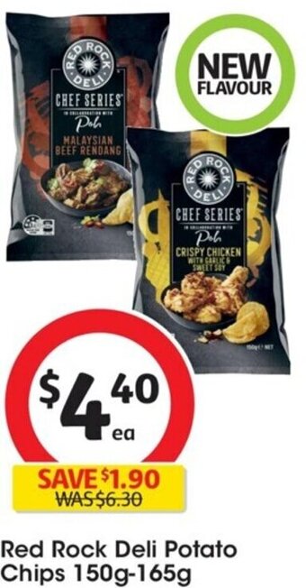 Coles Red Rock Deli Potato Chips 150g-165g offer