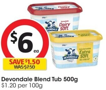 Coles Devondale Blend Tub 500g offer