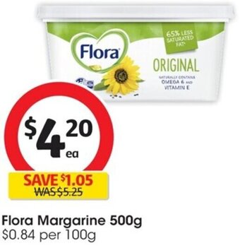 Coles Flora Margarine 500g offer