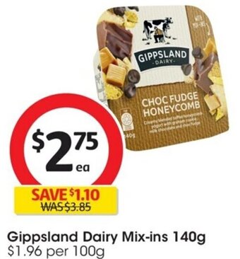Coles Gippsland Dairy Mix-ins 140g offer