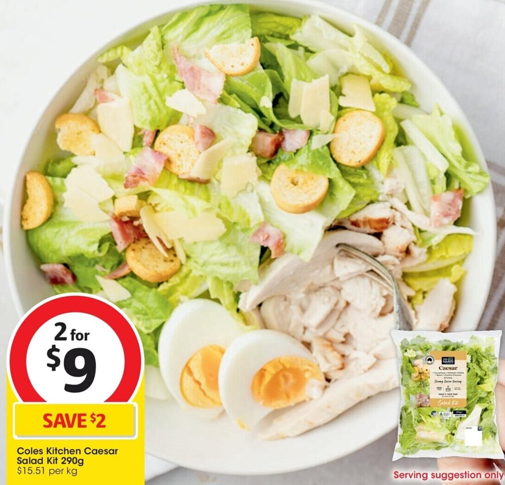Coles Kitchen Caesar Salad Kit 290g offer at Coles