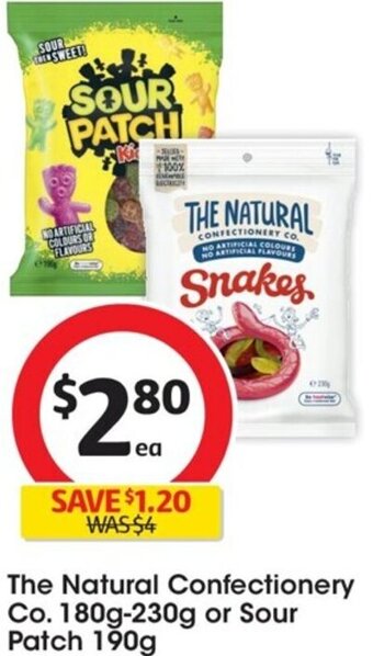 Coles The Natural Confectionery Co. 180g-230g or Sour Patch 190g offer