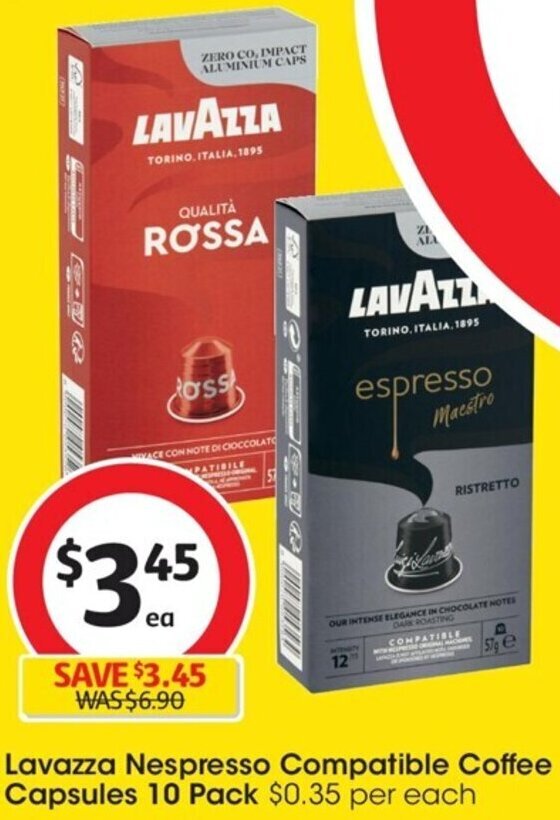 Lavazza Nespresso Compatible Coffee Capsules 10 Pack offer at Coles