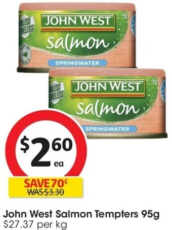 Coles John West Salmon Tempters 95g offer