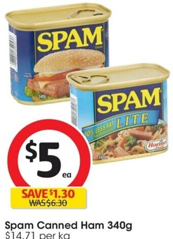 Coles Spam Canned Ham 340g offer