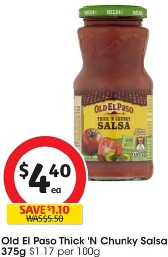 Coles Old El Paso Thick 'N Chunky Salsa 375g offer