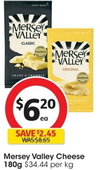 Coles Mersey Valley Cheese 180g offer